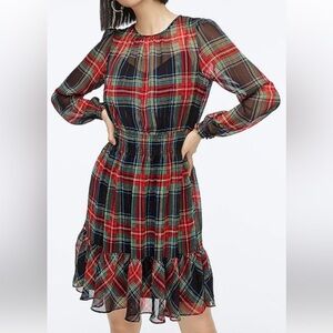 J Crew Cinched-waist dress in Stewart tartan Size small. A9